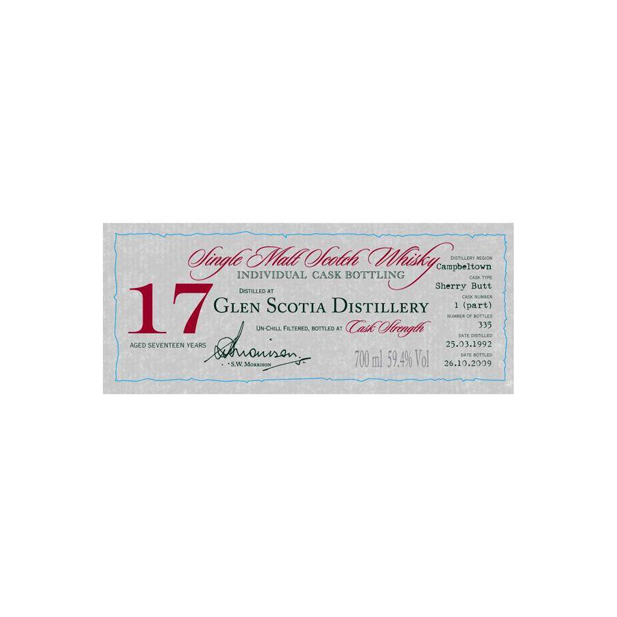 Glen Scotia Individual Cask Bottling 1992 17 Years Single Malt Whisky 2