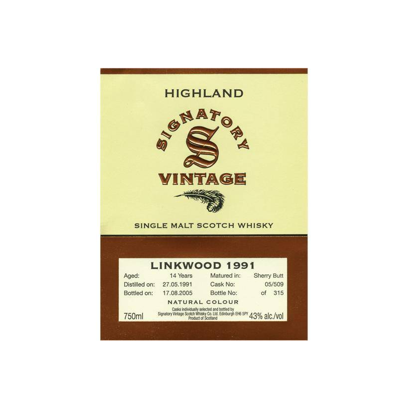 Linkwood 1991 14 Years Single Malt Whisky
