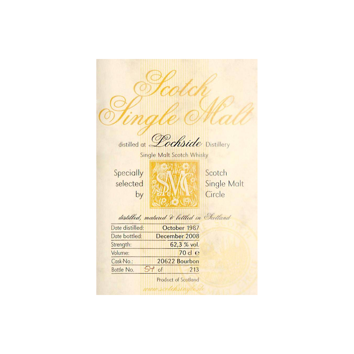 Lochside 1987 21 Years Single Malt Whisky 2
