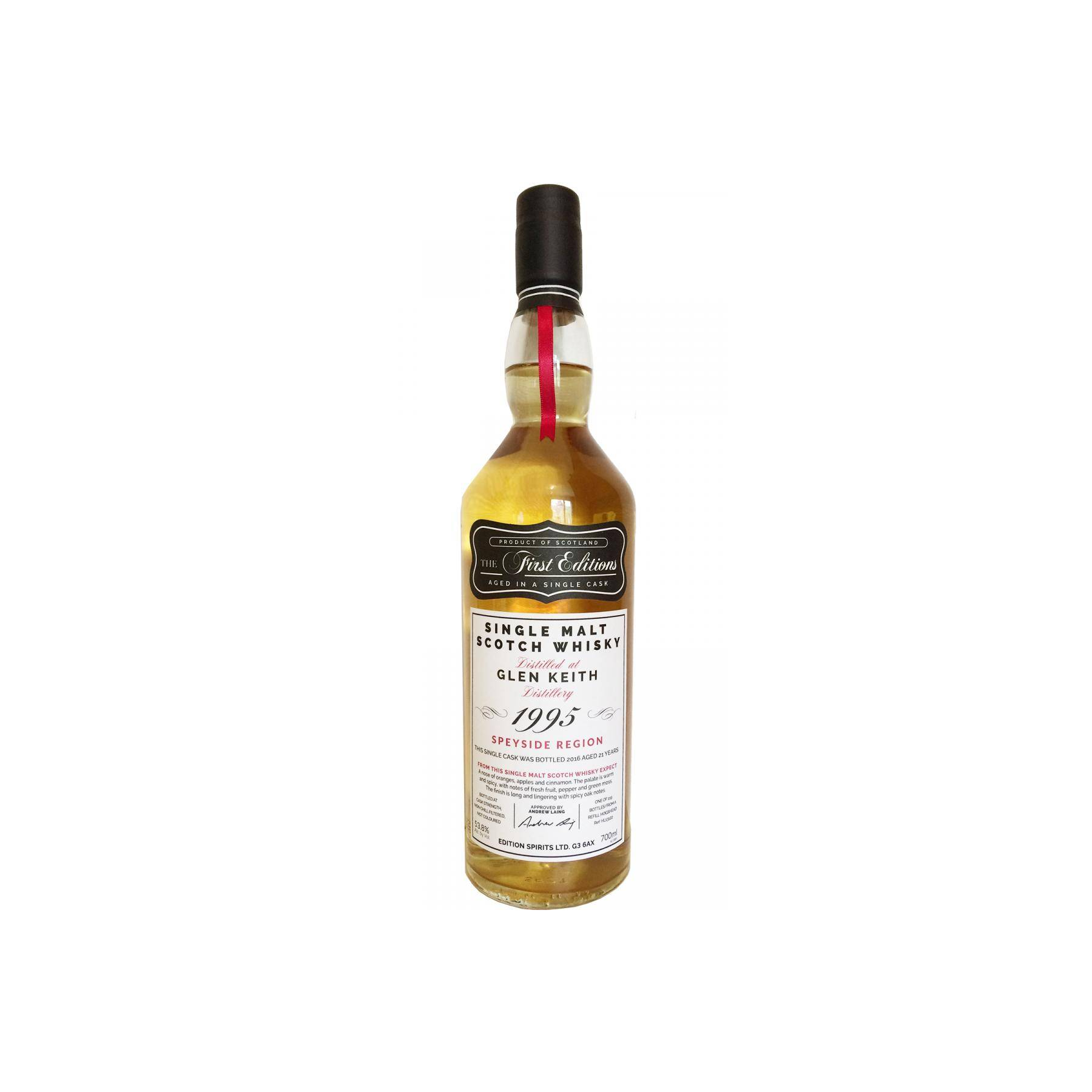 Glen Keith The First Editions 1995 21 Years Single Malt Whisky