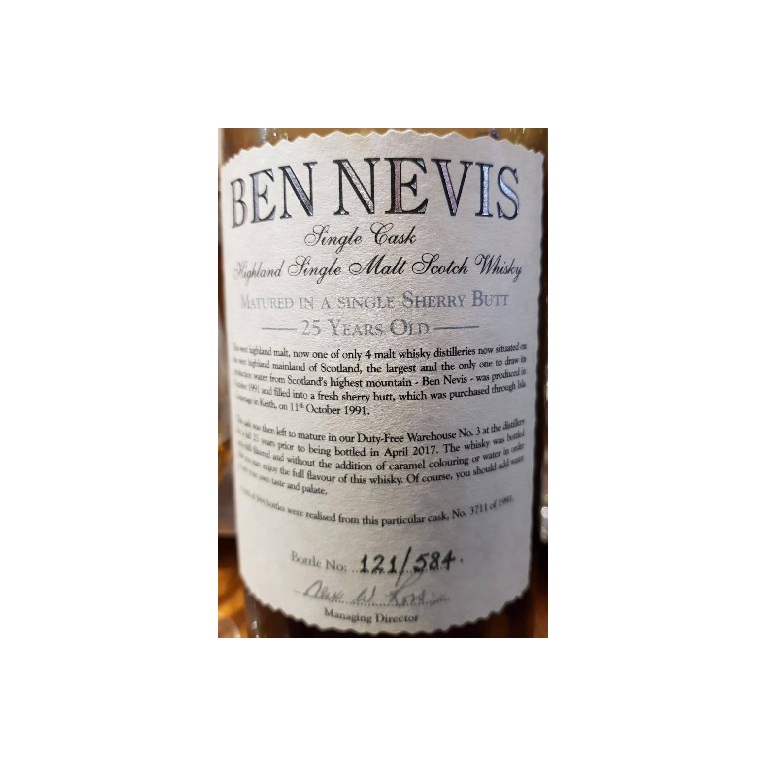 Ben Nevis Single Cask 1991 25 Years Single Malt Whisky 3