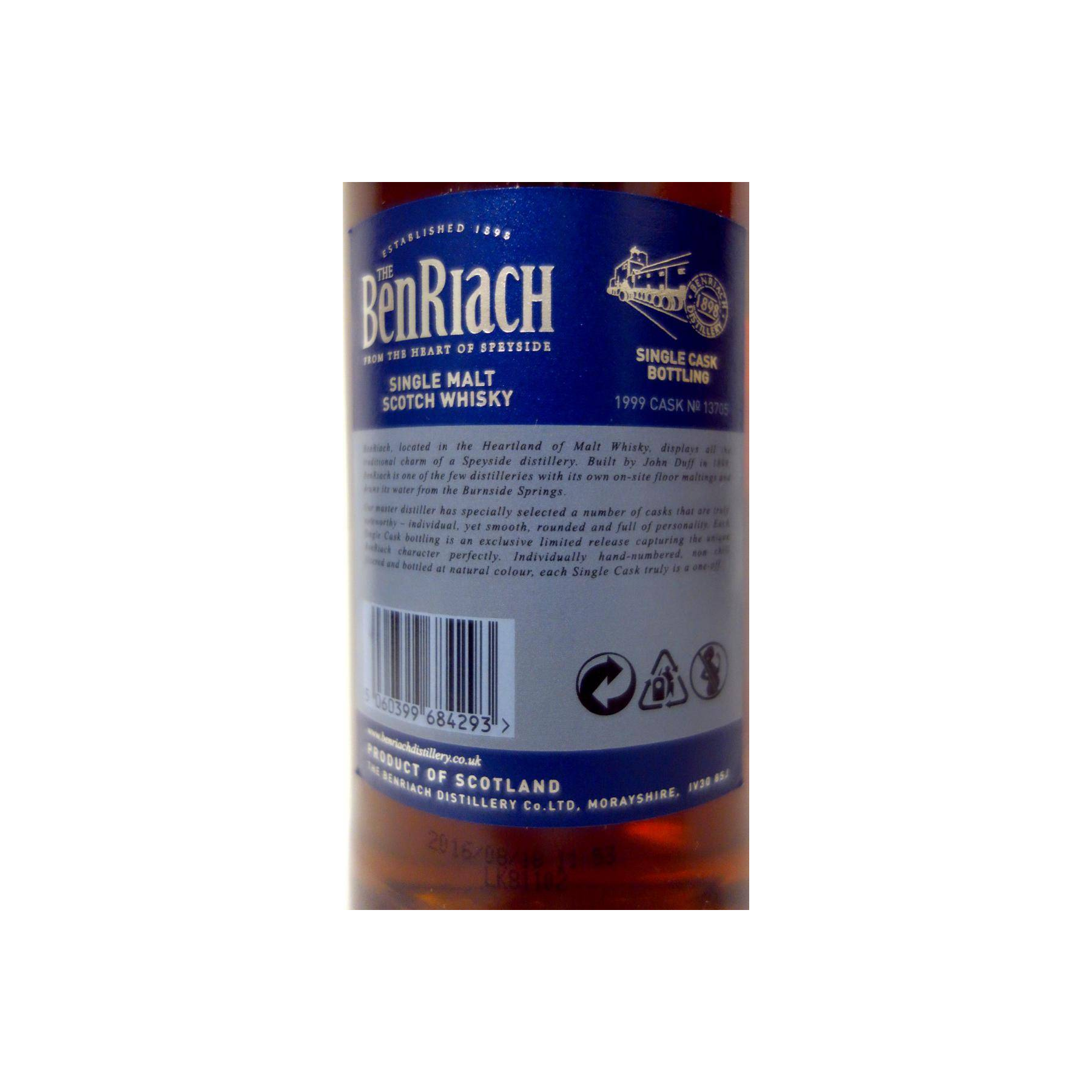 BenRiach Individual Cask Bottling 1999 17 Years Single Malt Whisky 2