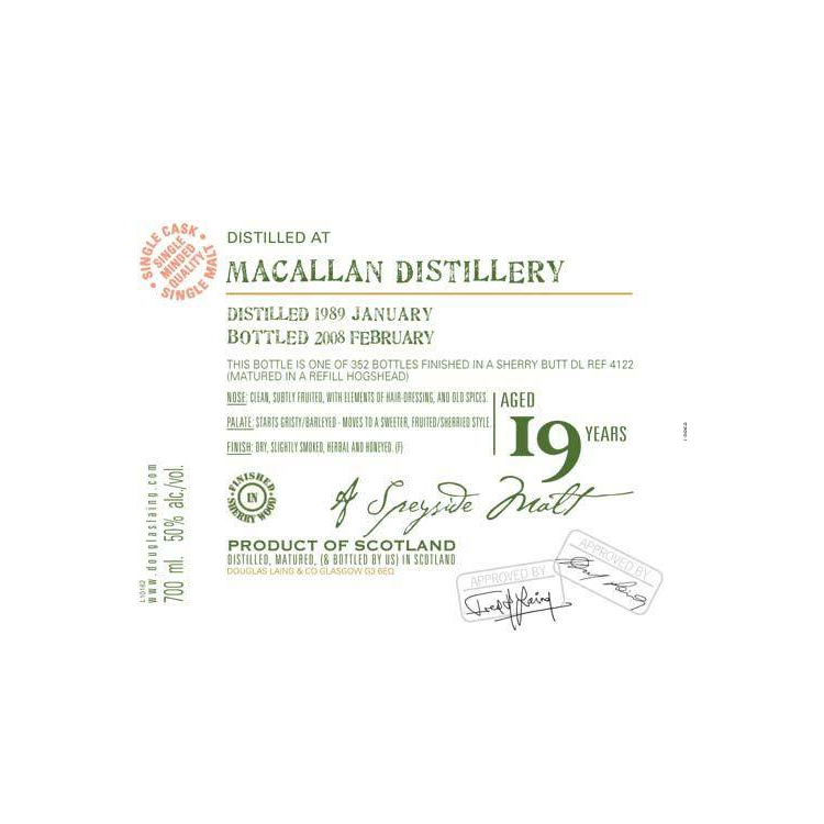 The Macallan Old Malt Cask 1989 19 Years Single Malt Whisky 2