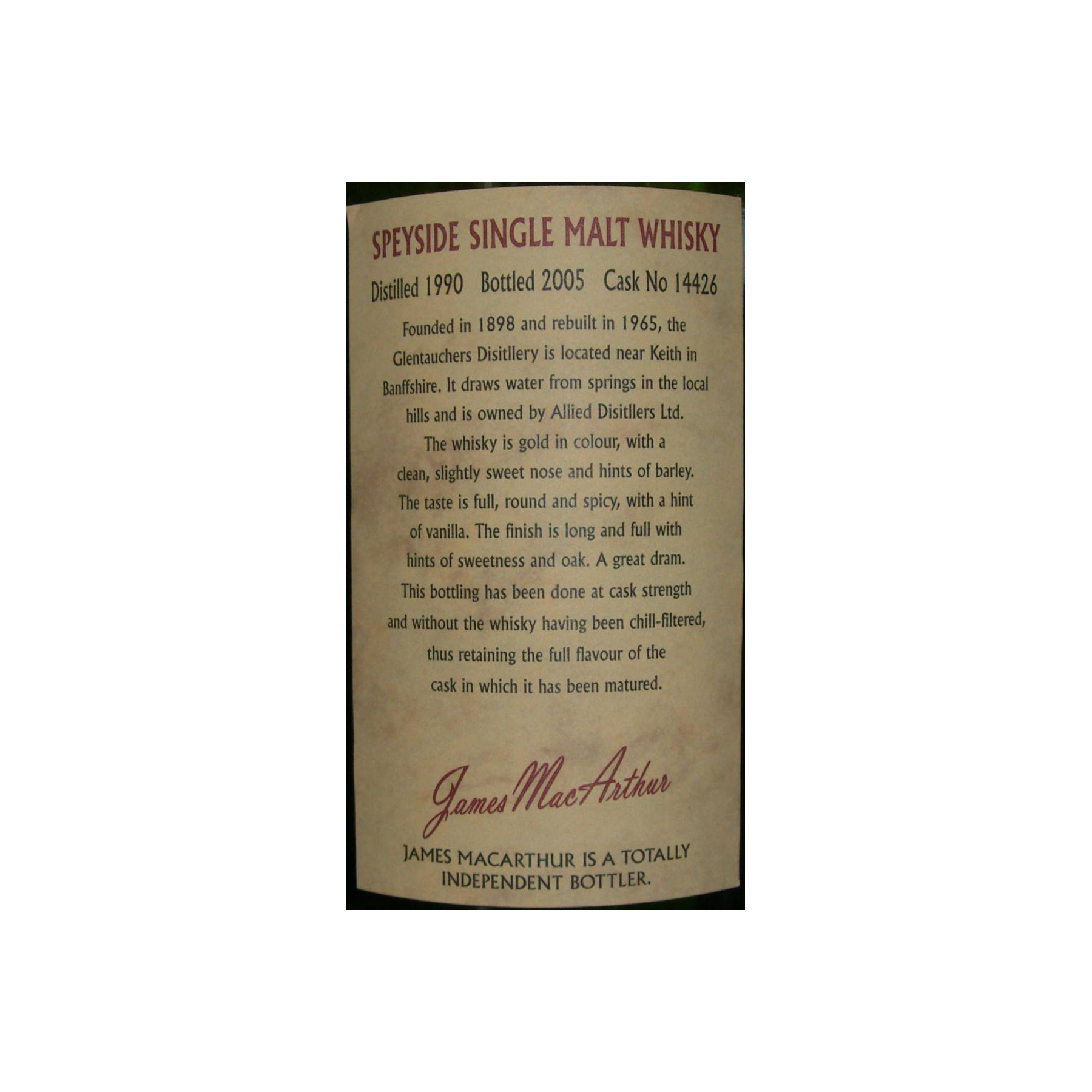 Glentauchers 1990 15 Years Single Malt Whisky 2