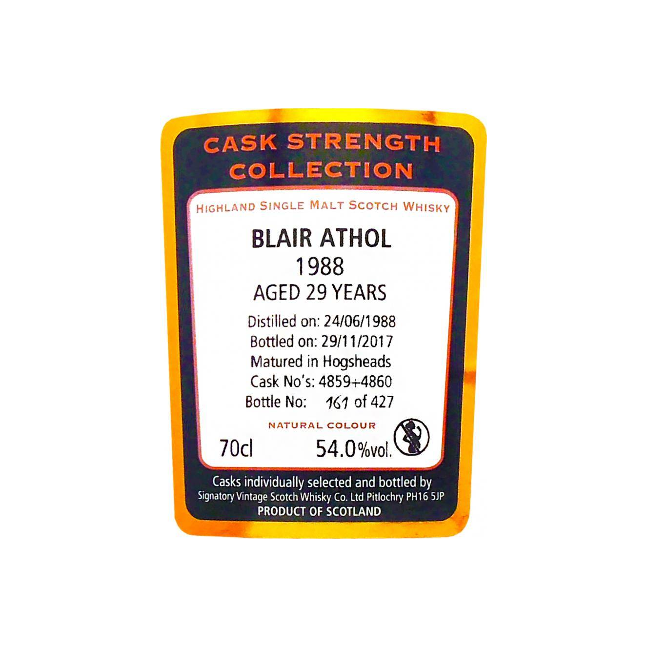 Blair Athol Cask Strength Collection 1988 29 Years Single Malt Whisky 2
