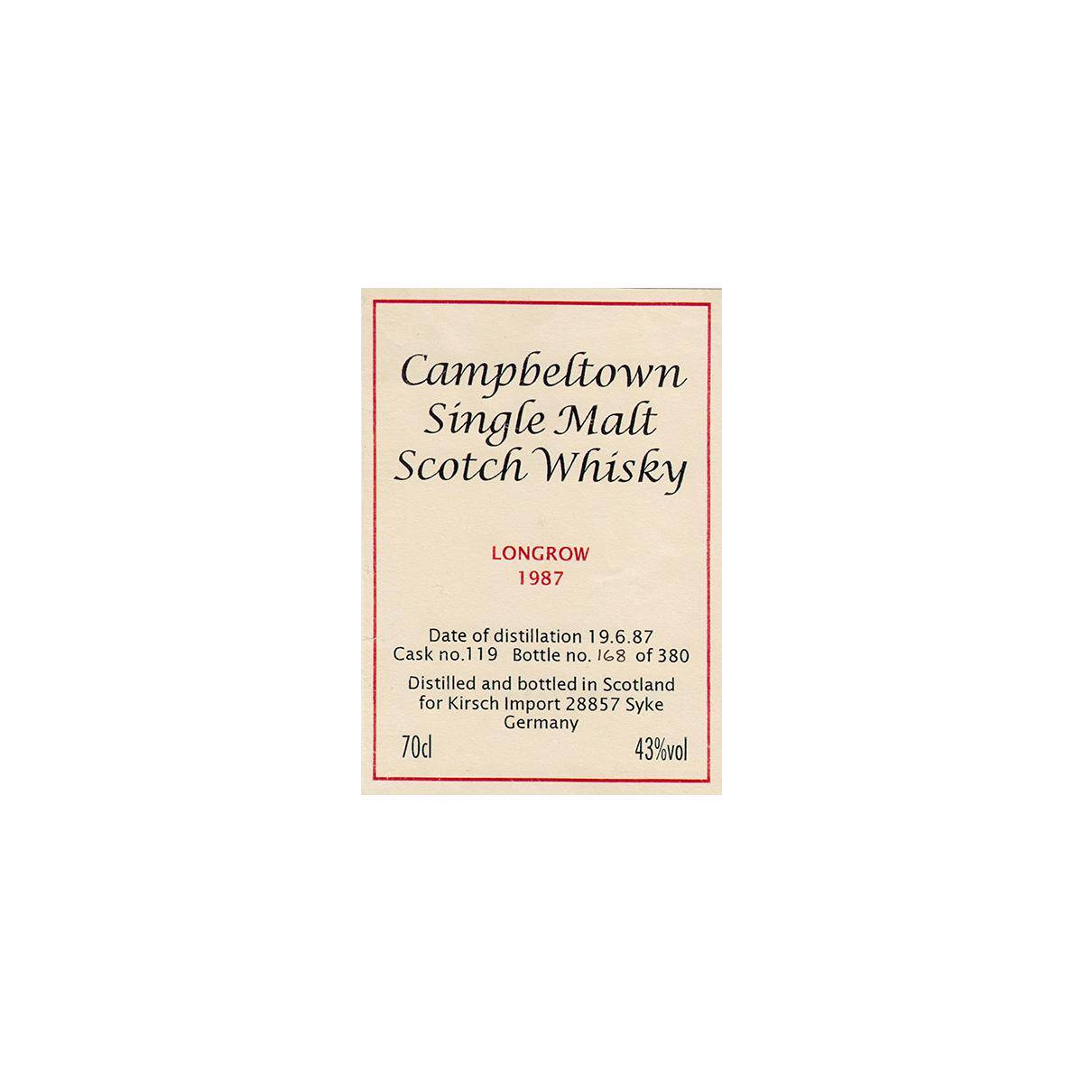 Springbank 1987 Single Malt Whisky 2