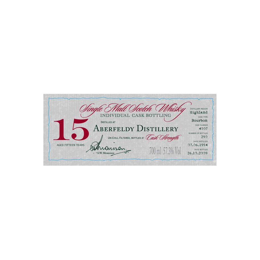 Aberfeldy Individual Cask Bottling 1994 15 Years Single Malt Whisky 2