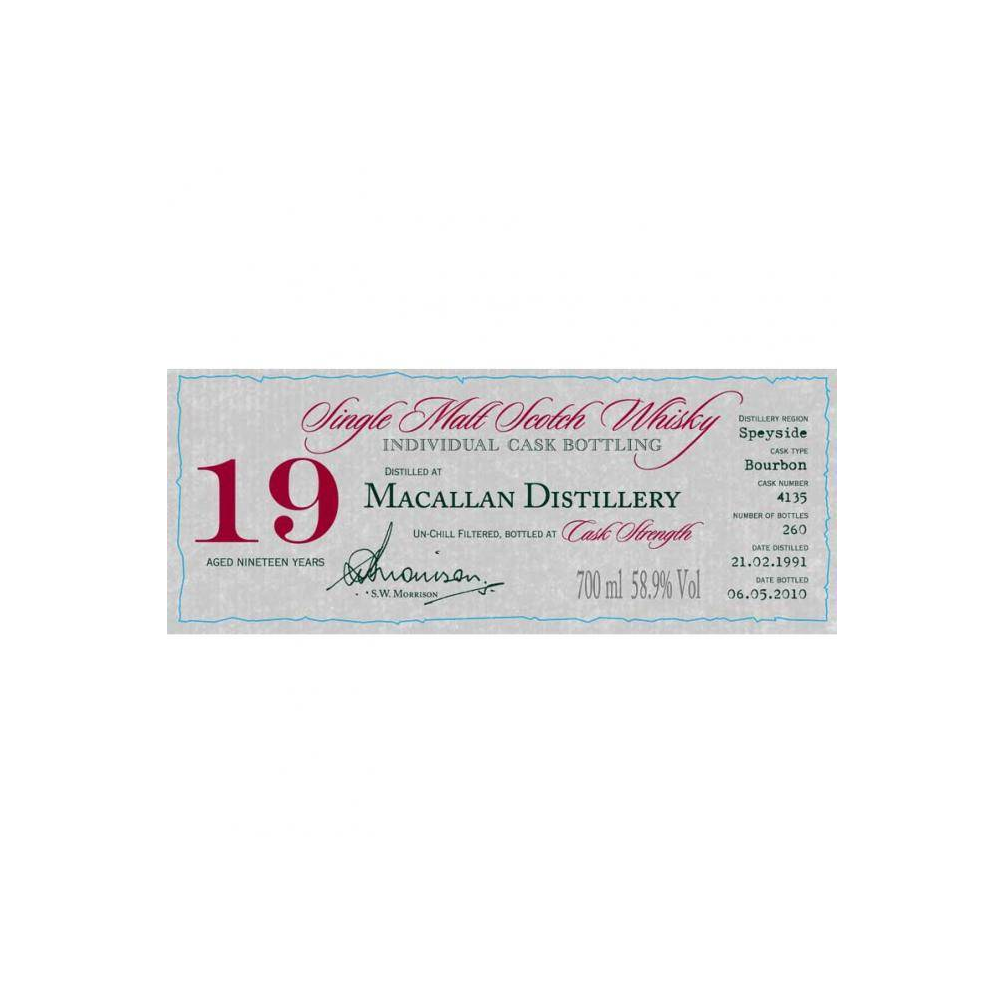 The Macallan Individual Cask Bottling 1991 19 Years Single Malt Whisky 2