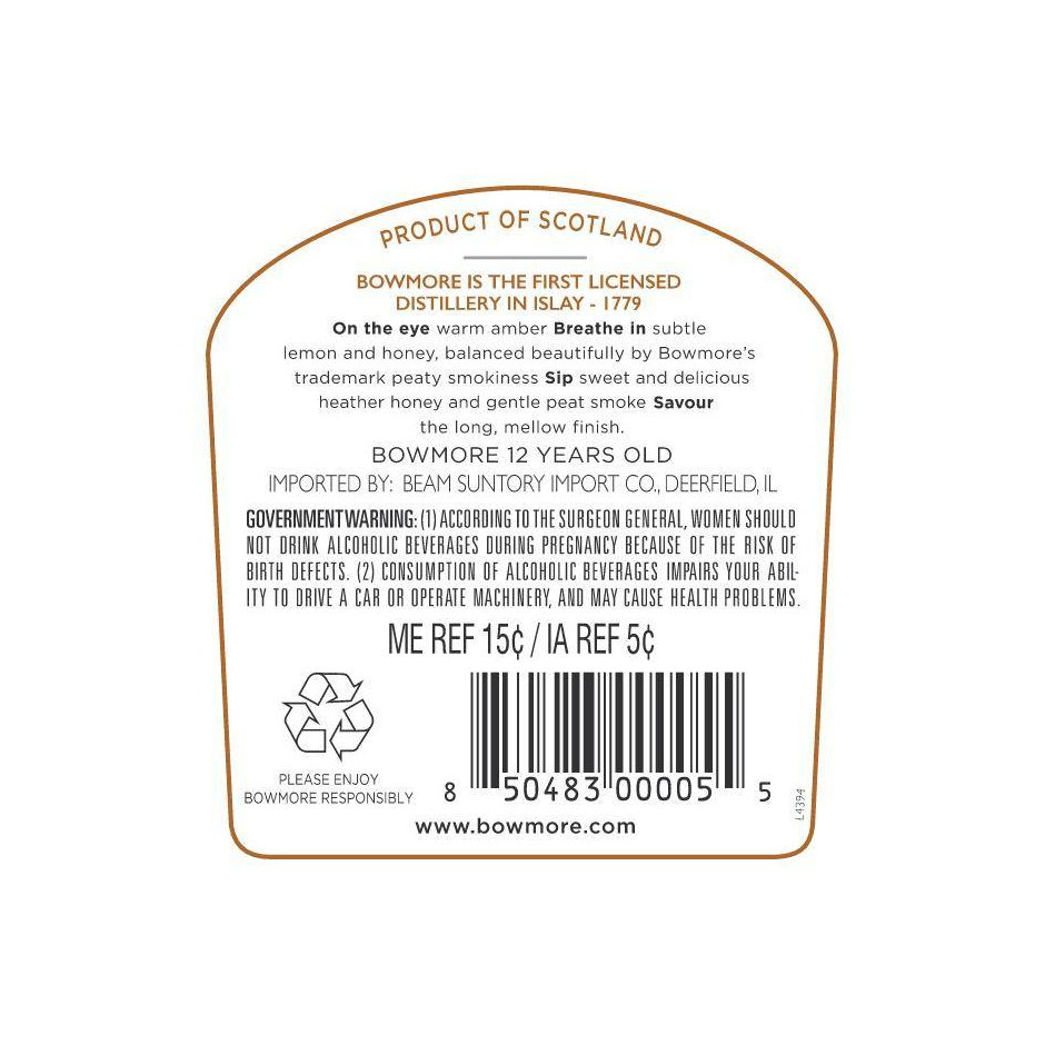 Bowmore 12 Years Single Malt Whisky 3