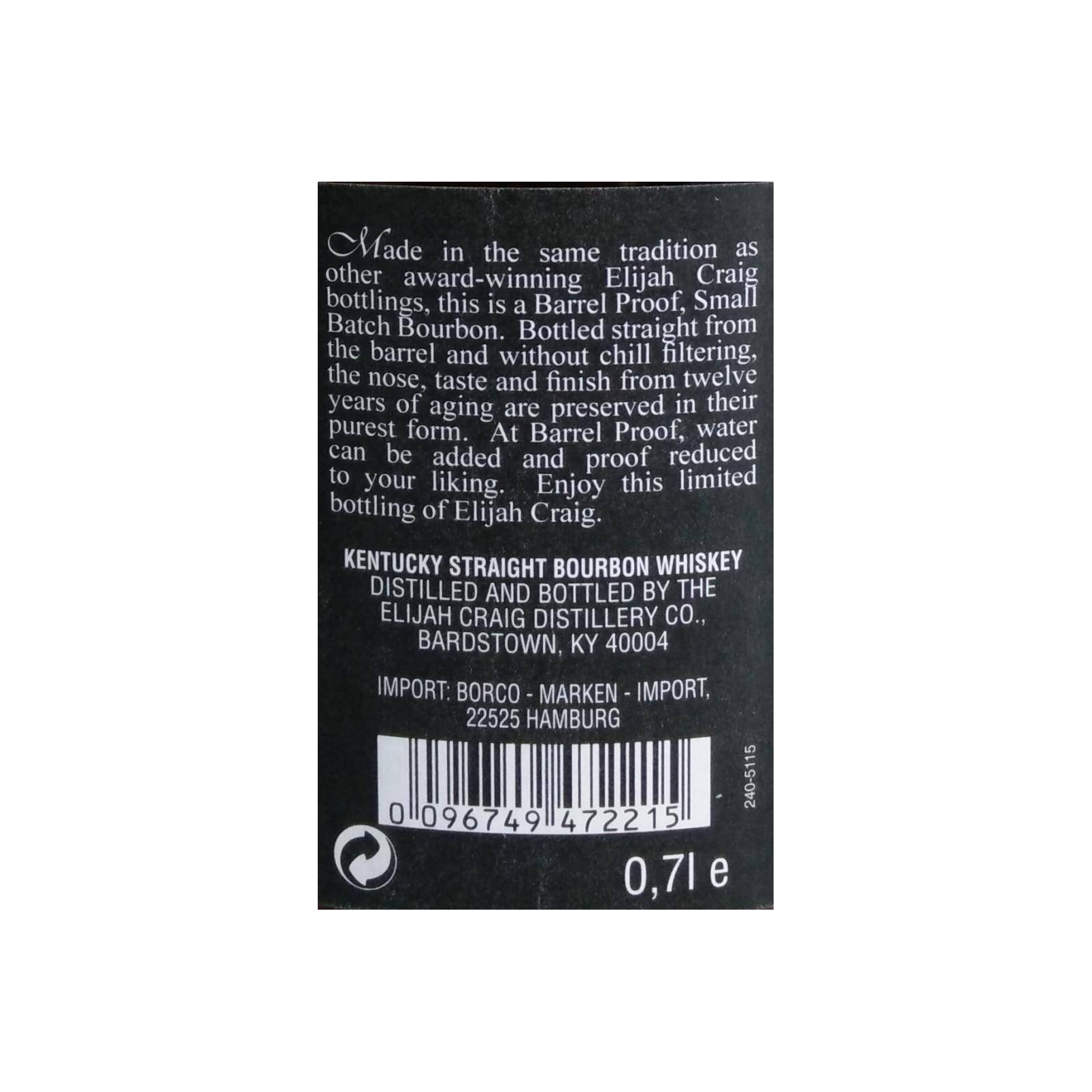 Elijah Craig 12 Years Bourbon Whisky