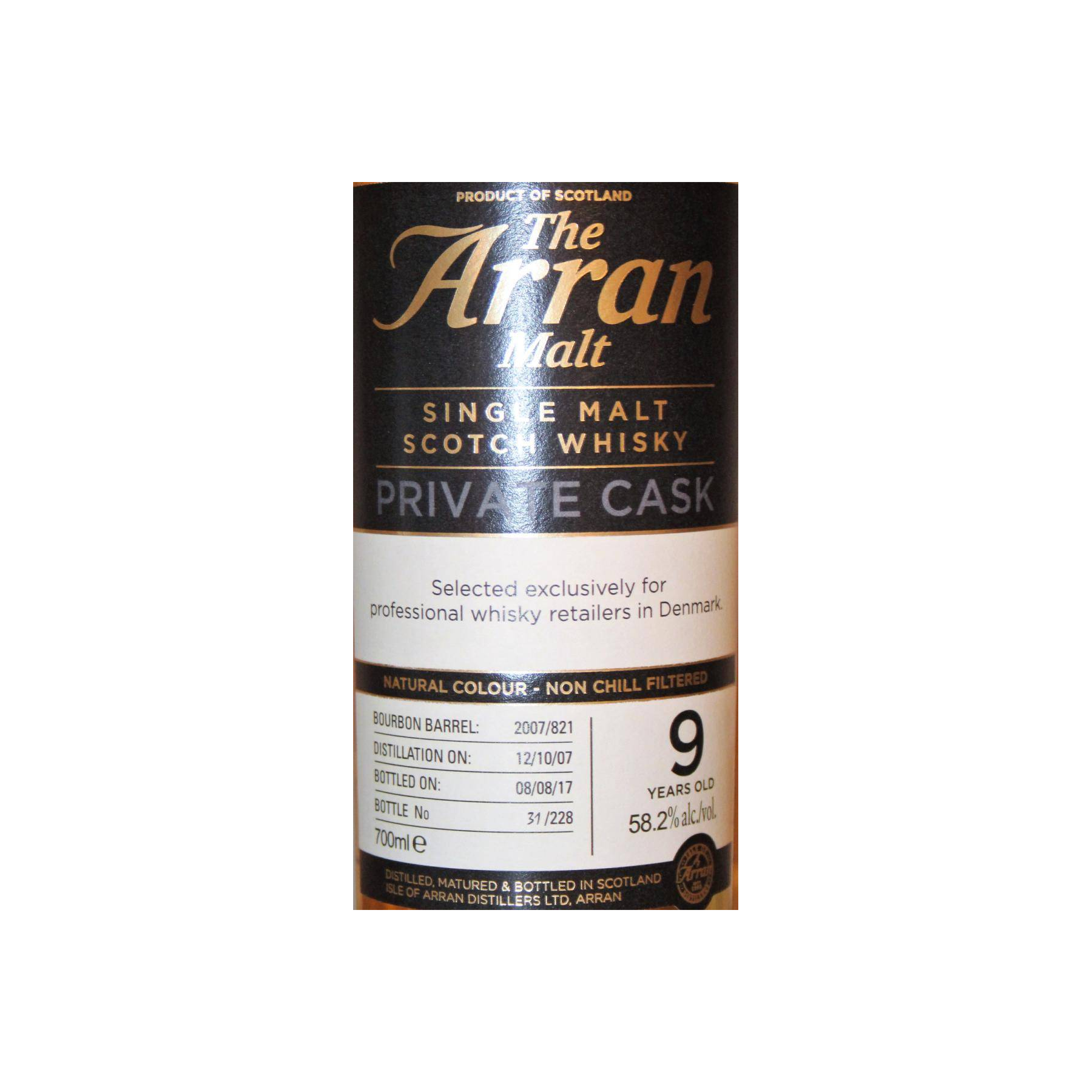 Arran Private Cask 2007 9 Years Single Malt Whisky 2
