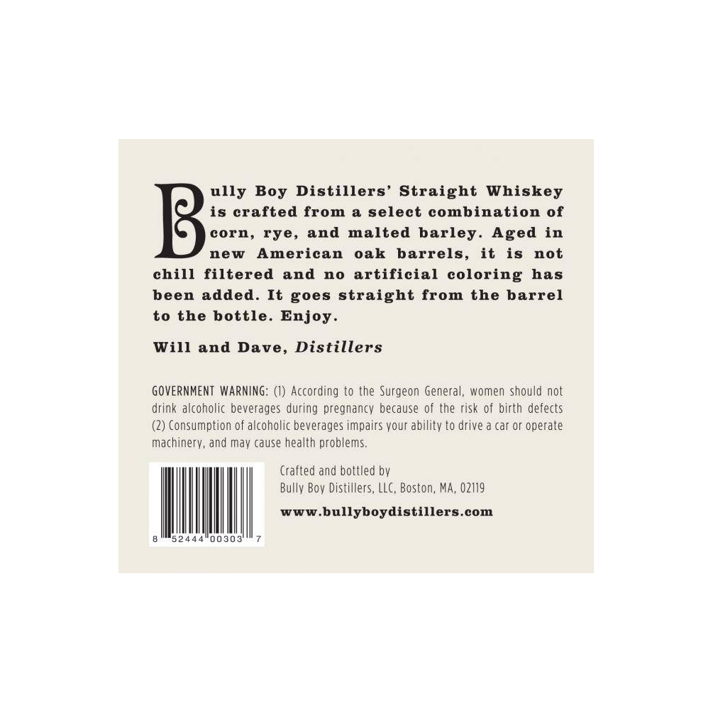 Bully Boy Distillers American Straight Whiskey 2