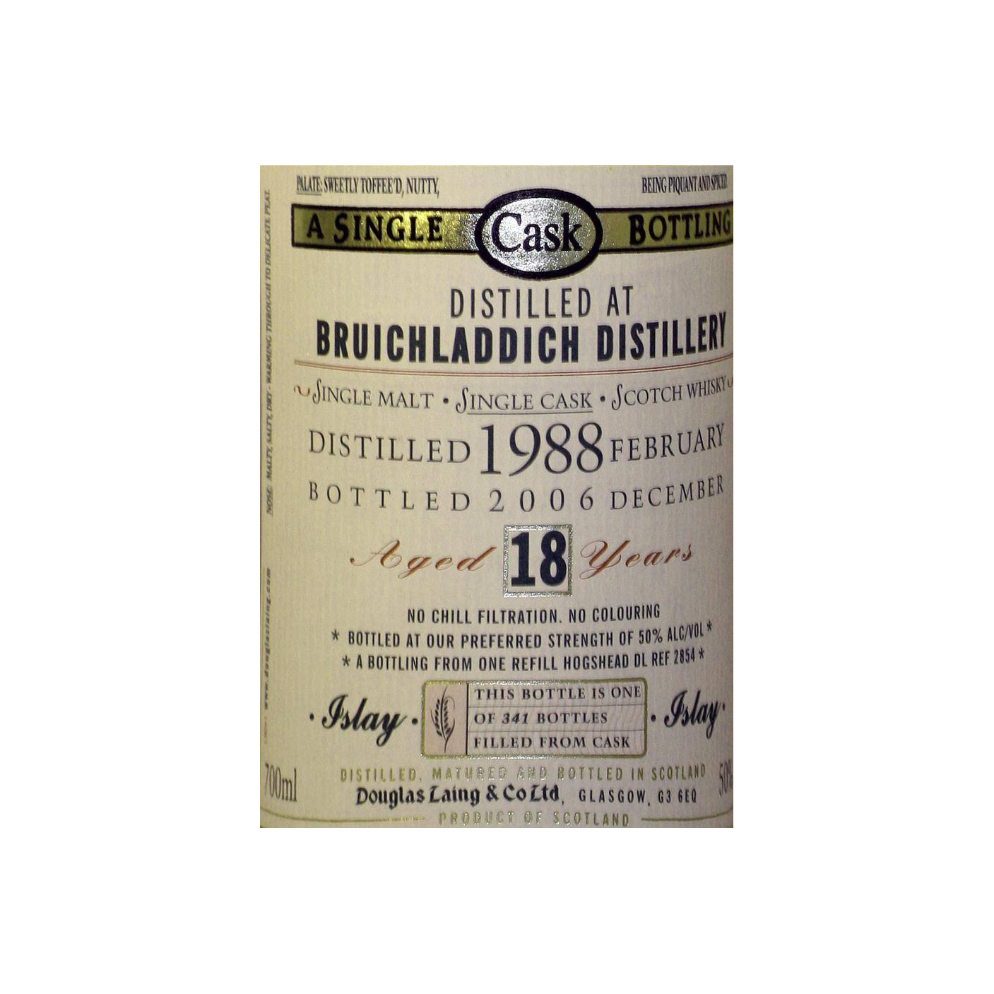 Bruichladdich Old Malt Cask 1988 18 Years Single Malt Whisky 2