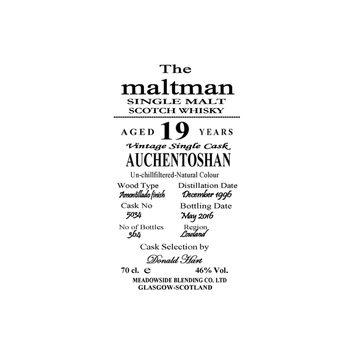 Auchentoshan 1996 19 Years Single Malt Whisky 2