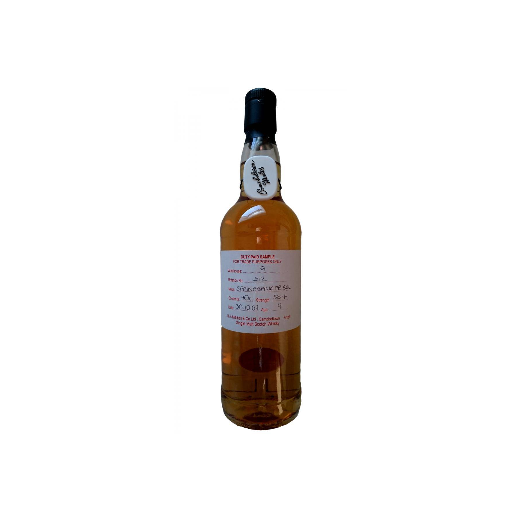 Springbank Duty Paid Sample - For Trade Purposes Only 2007 9 Years Single Malt Whisky