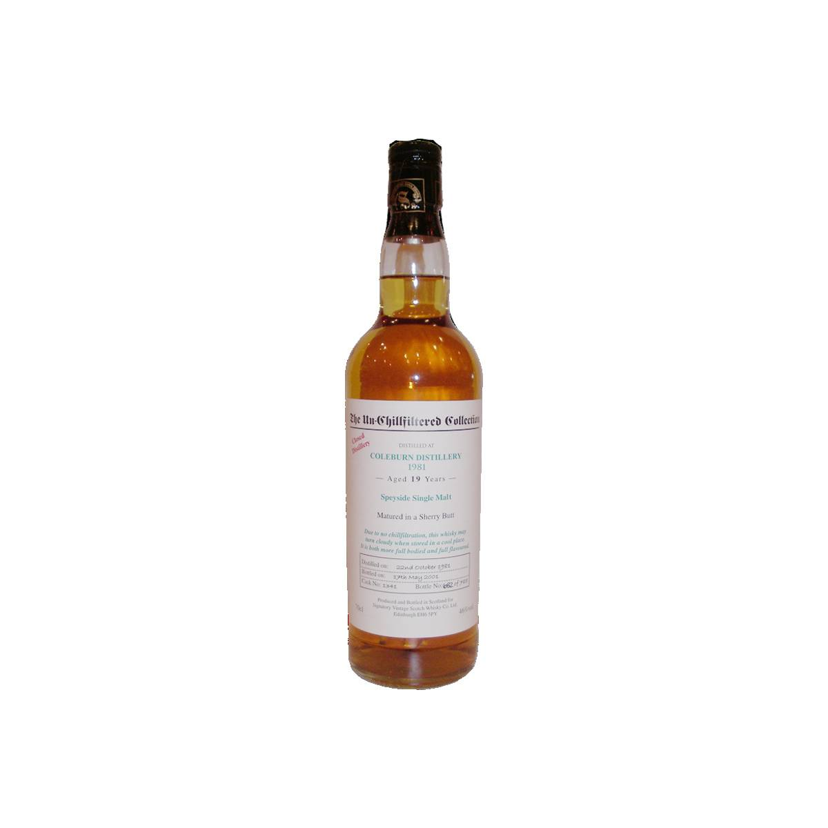 Coleburn The Un-Chillfiltered Collection 1981 19 Years Single Malt Whisky