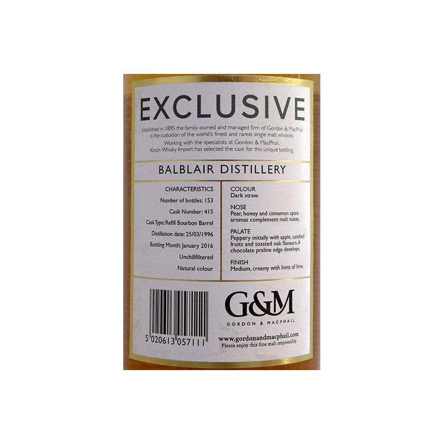 Balblair 1996 19 Years Single Malt Whisky 3