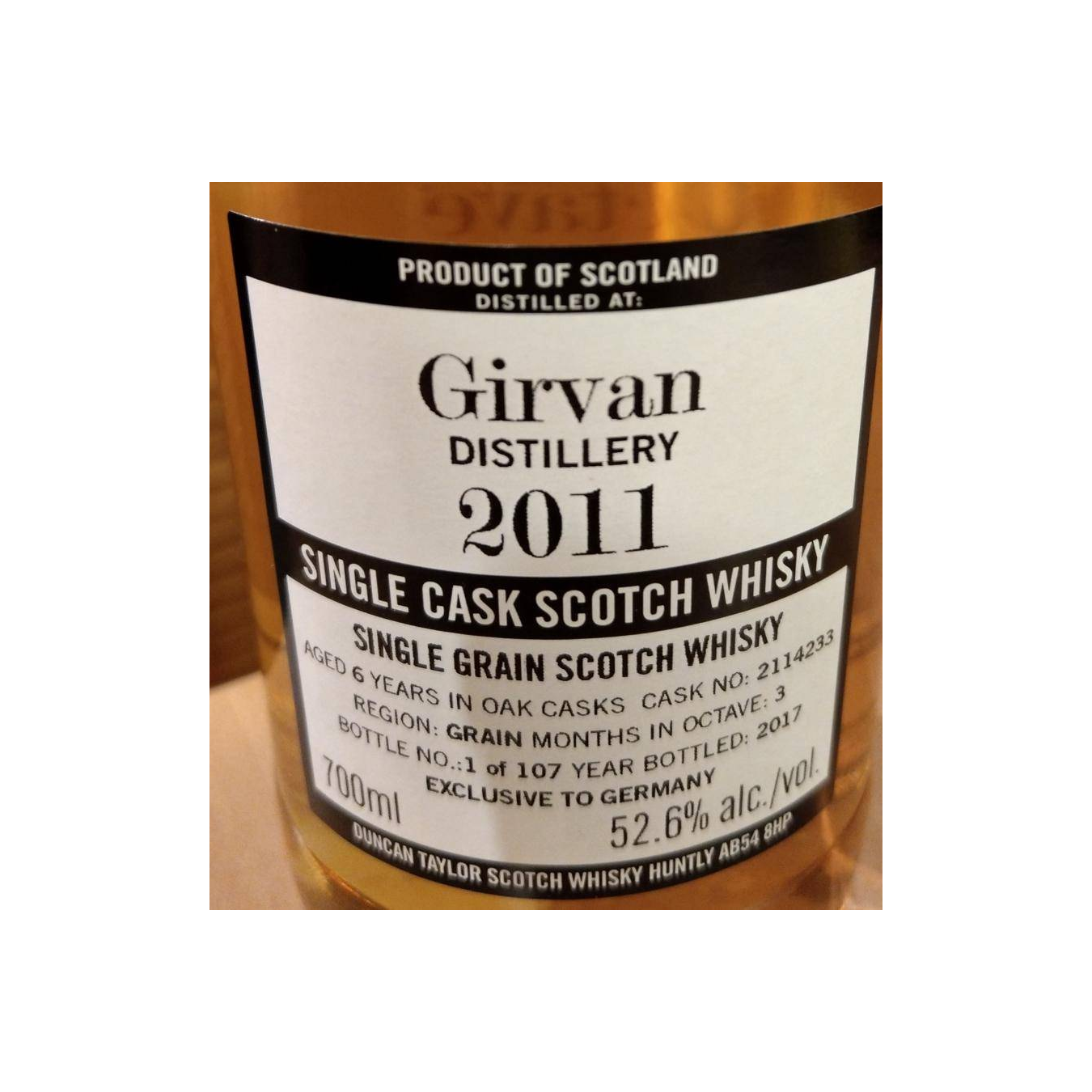Girvan The Octave 2011 6 Years Single Grain Whisky 2