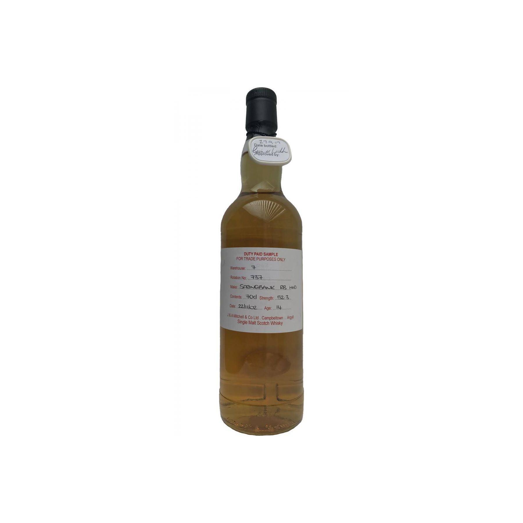 Springbank Duty Paid Sample - For Trade Purposes Only 2002 14 Years Single Malt Whisky
