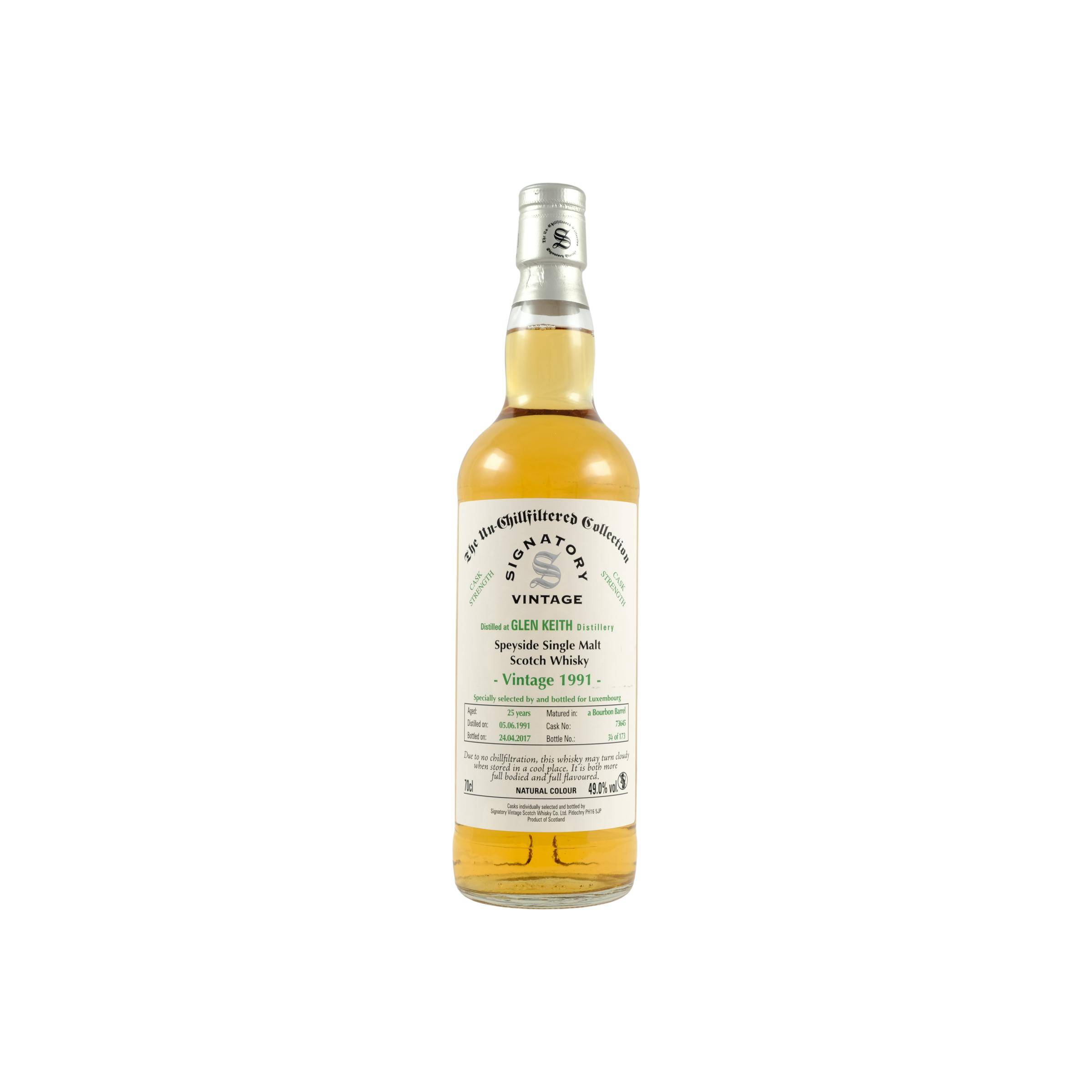 Glen Keith 1991 25 Years Single Malt Whisky