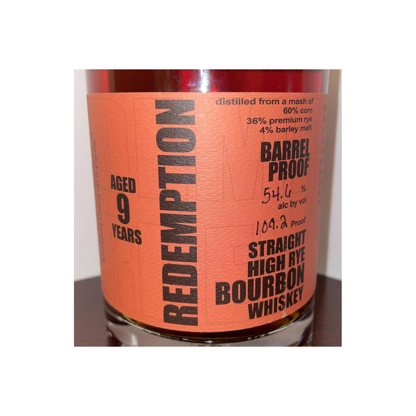 Redemption High Rye 09-year-old BBS 2