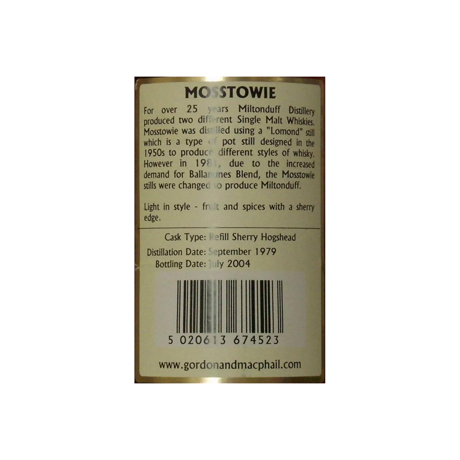 Gordon & MacPhail Connoisseurs Choice 1979 24 Years Single Malt Whisky 2