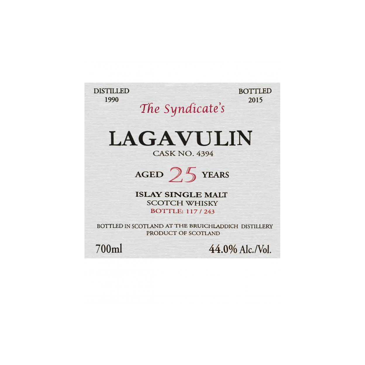 Lagavulin 1990 25 Years Single Malt Whisky 2