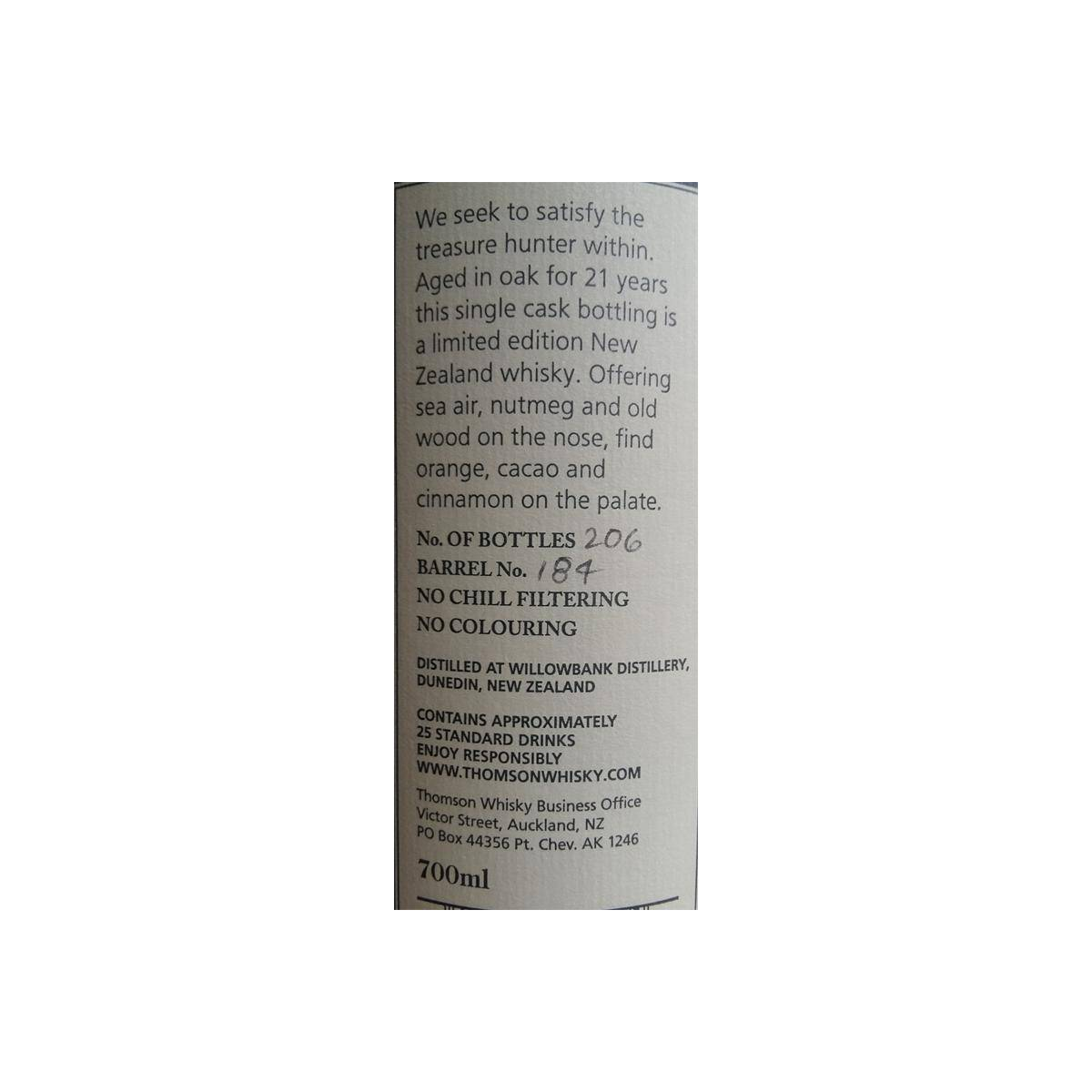 Thomson 21 Years Single Malt Whisky 2