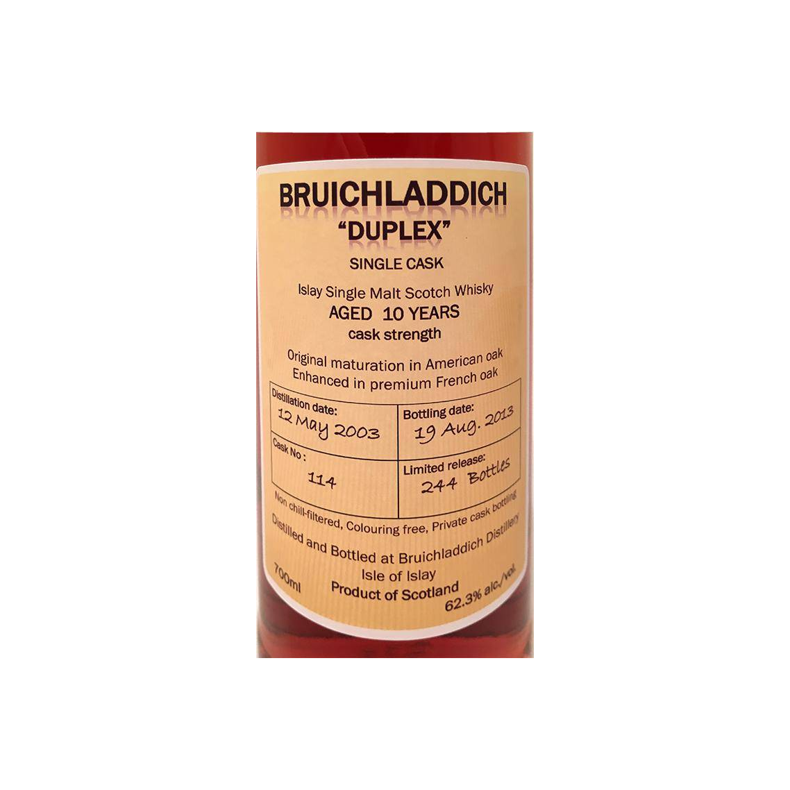 Bruichladdich 2003 10 Years Single Malt Whisky
