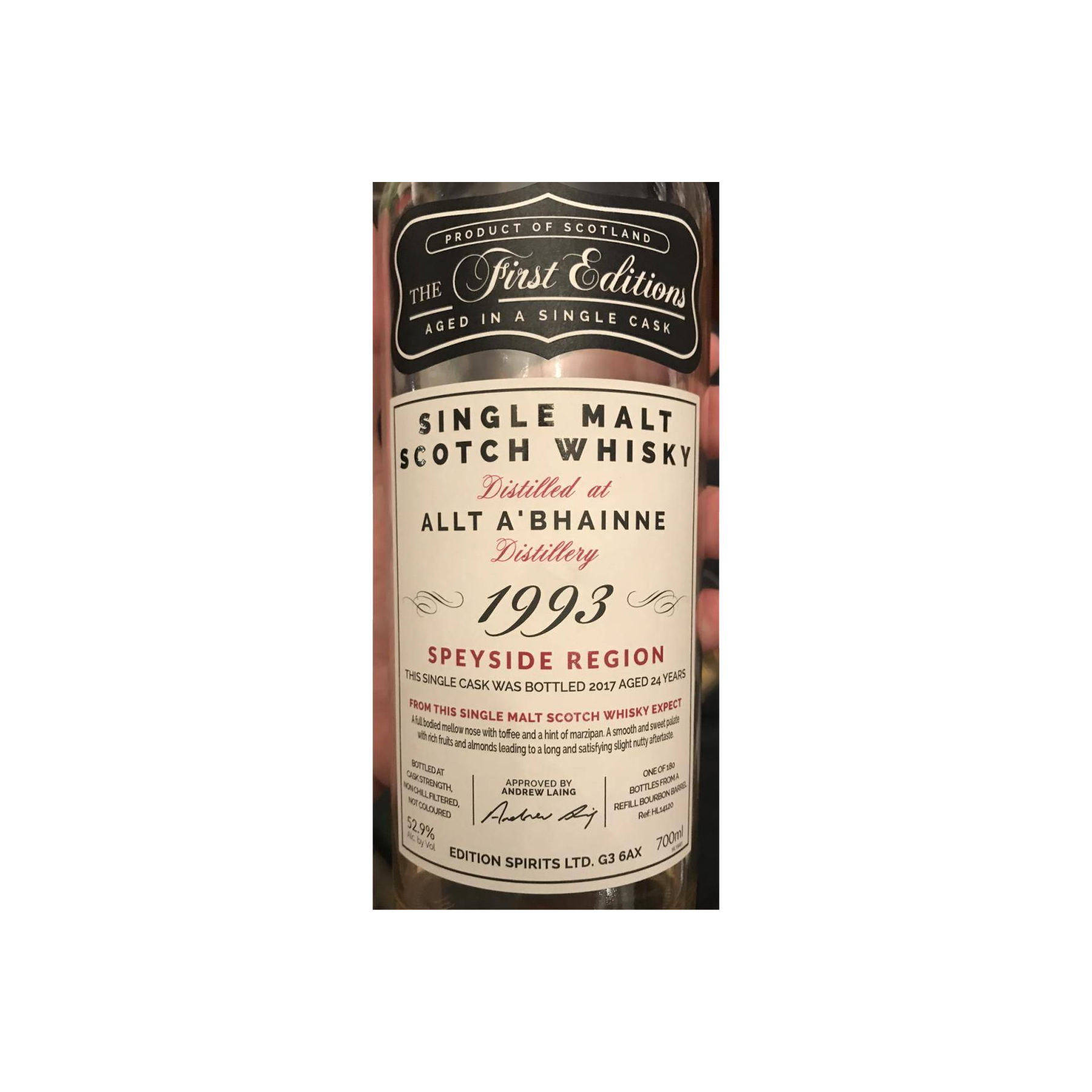 Allt-A-Bhainne The First Editions 1993 24 Years Single Malt Whisky