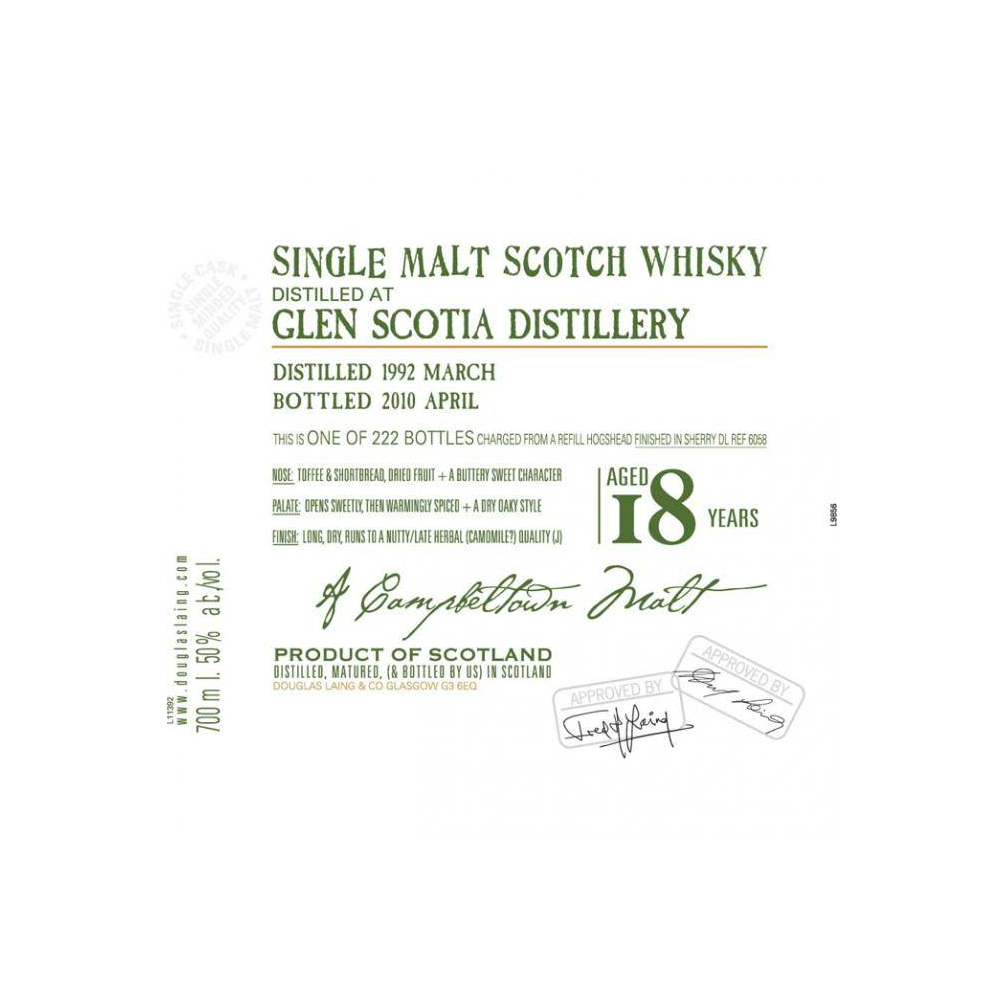 Glen Scotia Old Malt Cask 1992 18 Years Single Malt Whisky 2