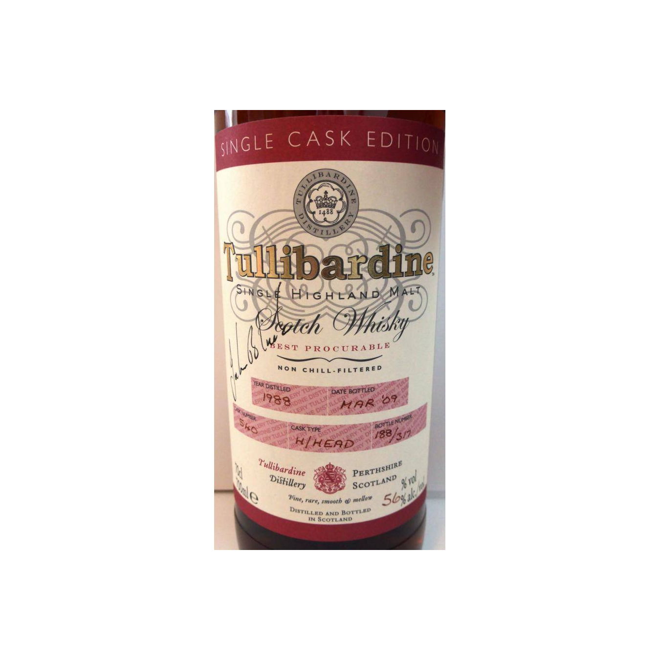 Tullibardine 1988 21 Years Single Malt Whisky 2