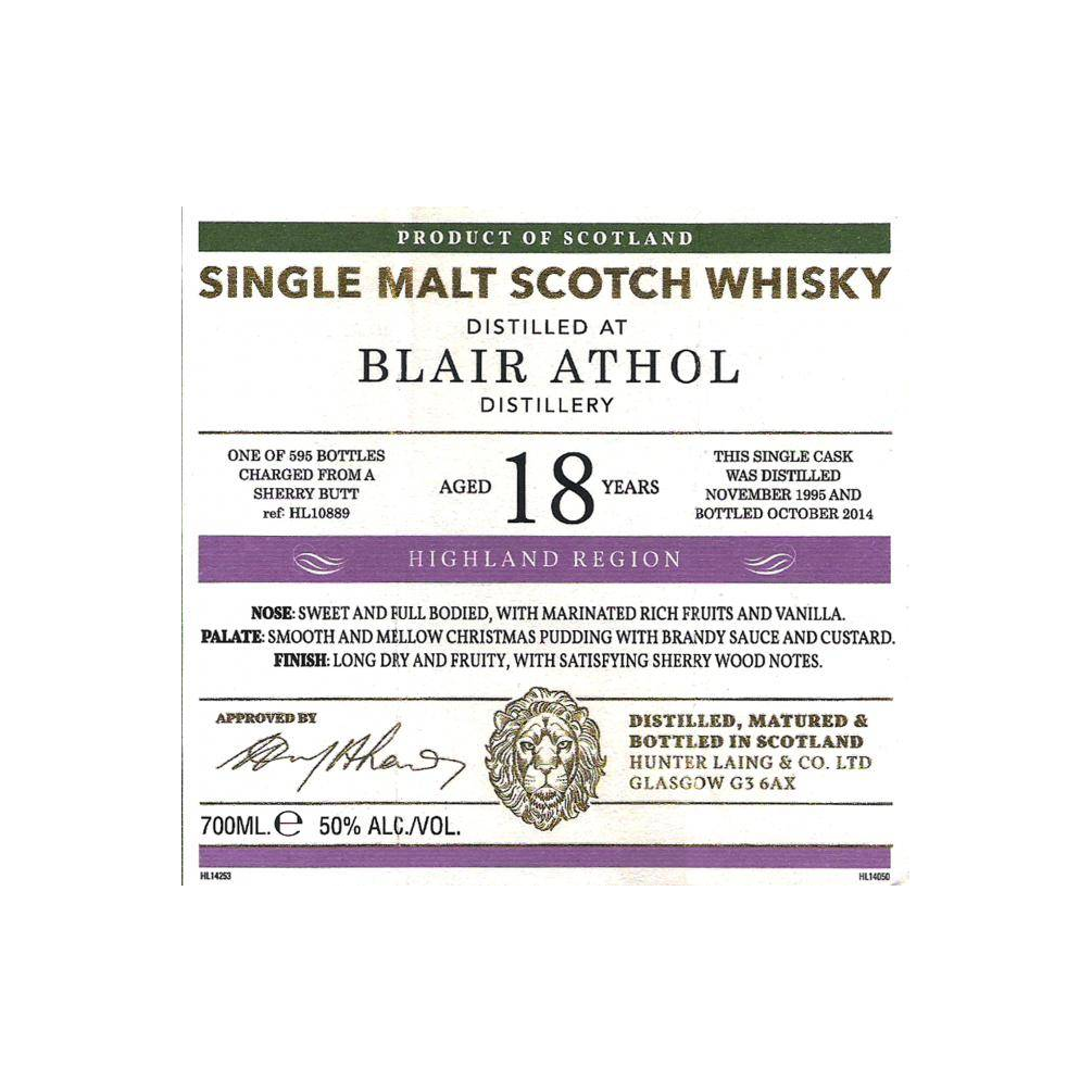 Blair Athol Old Malt Cask 1995 18 Years Single Malt Whisky 2
