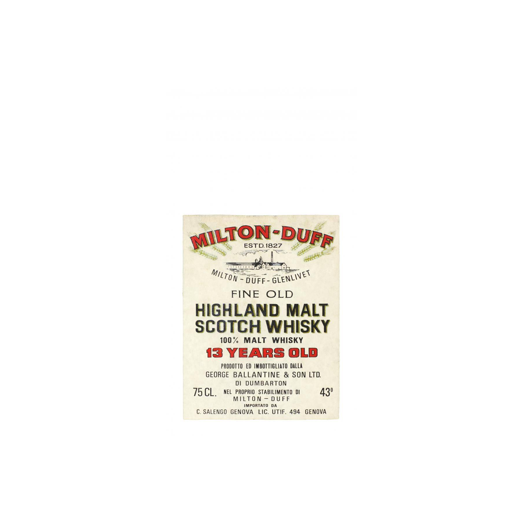 Miltonduff 13 Years Single Malt Whisky