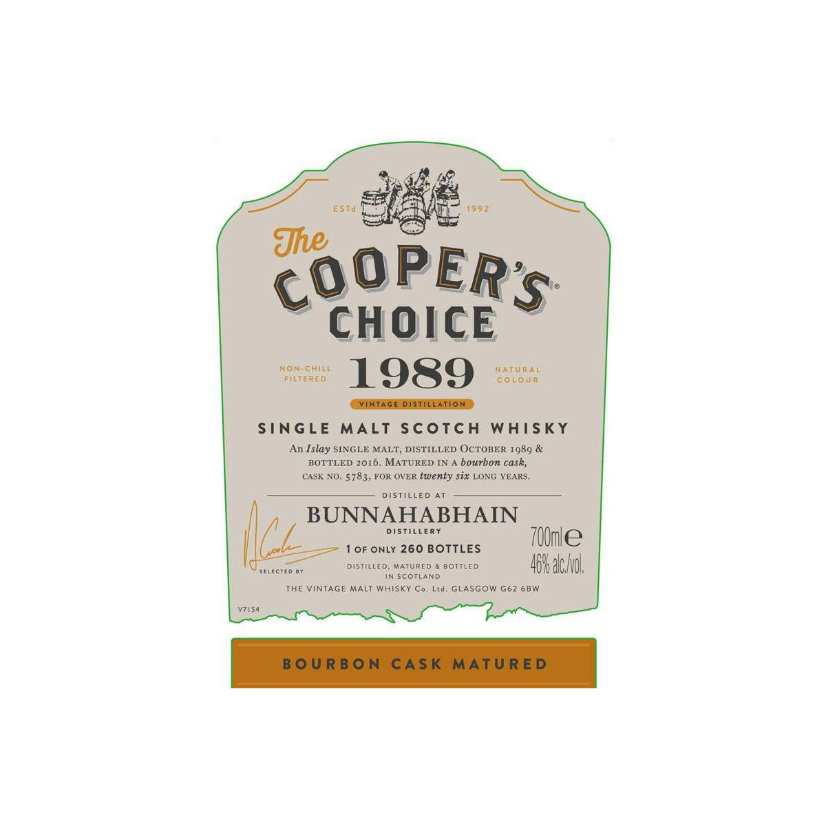 Bunnahabhain The Cooper's Choice 1989 26 Years Single Malt Whisky 2