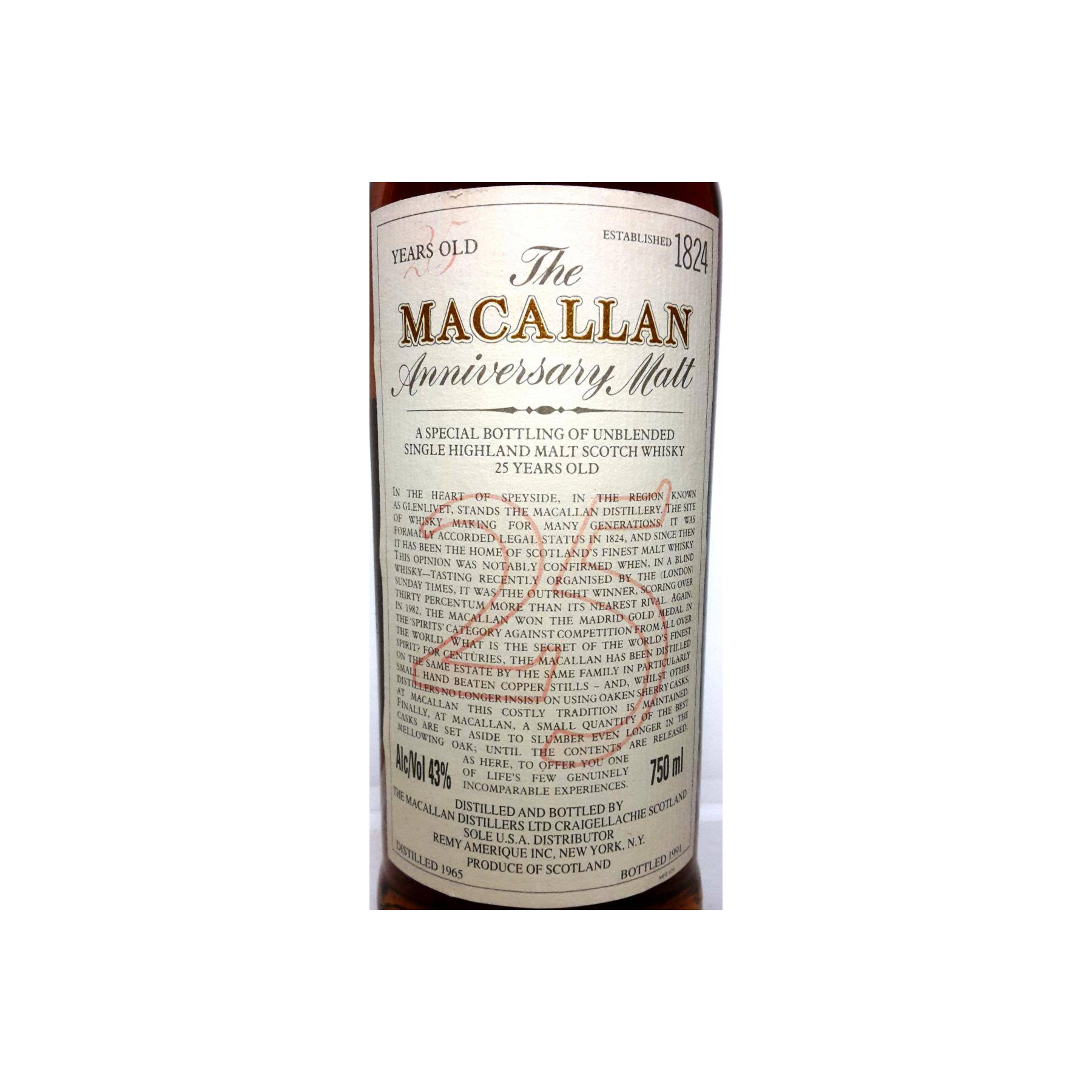 The Macallan 1965 25 Years Single Malt Whisky 2
