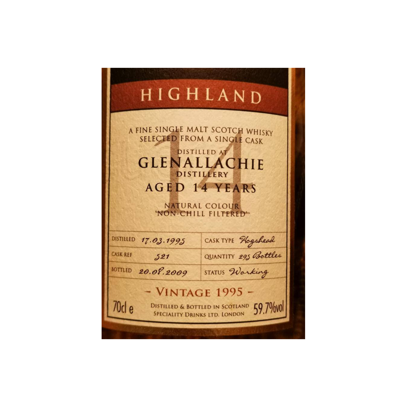 The GlenAllachie The Single Malts of Scotland 1995 14 Years Single Malt Whisky 2