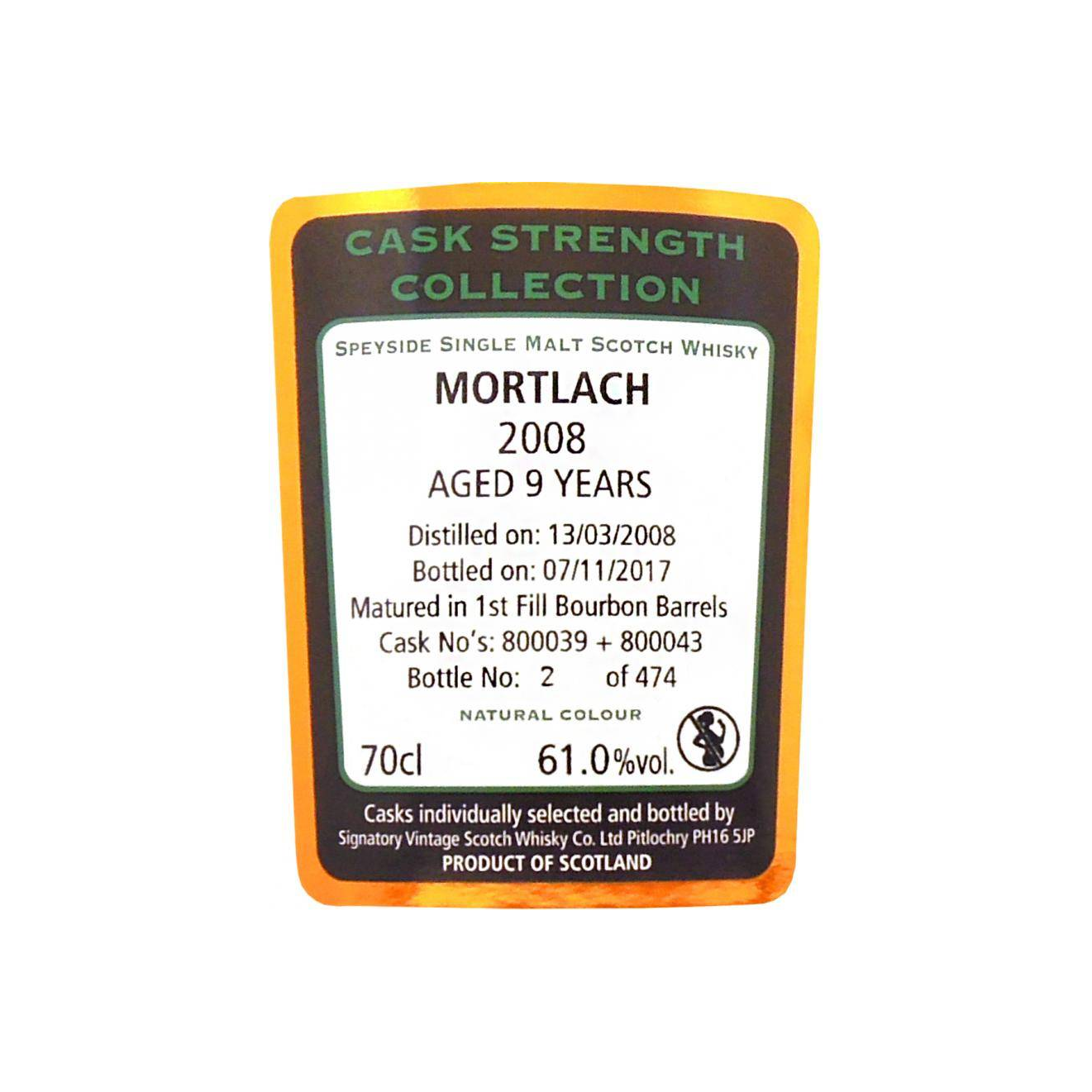 Mortlach Cask Strength Collection 2008 9 Years Single Malt Whisky 3