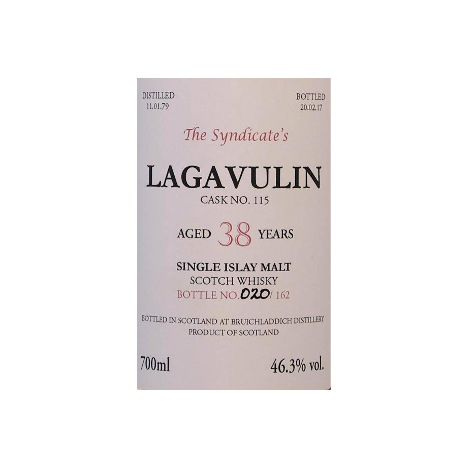 Lagavulin 1979 38 Years Single Malt Whisky 2
