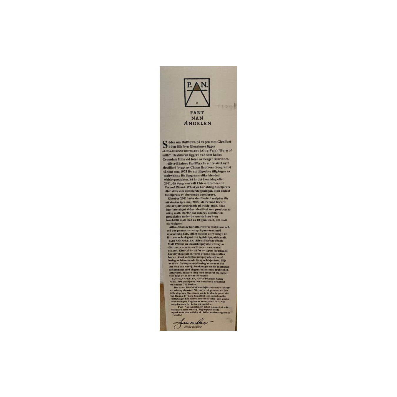 Allt-A-Bhainne 1995 21 Years Single Malt Whisky 3