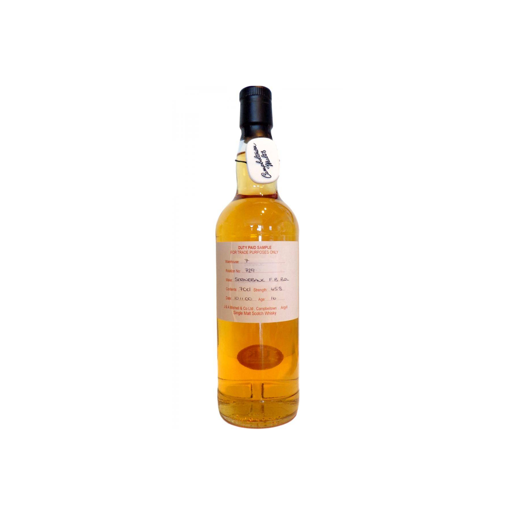 Springbank Duty Paid Sample - For Trade Purposes Only 2000 16 Years Single Malt Whisky