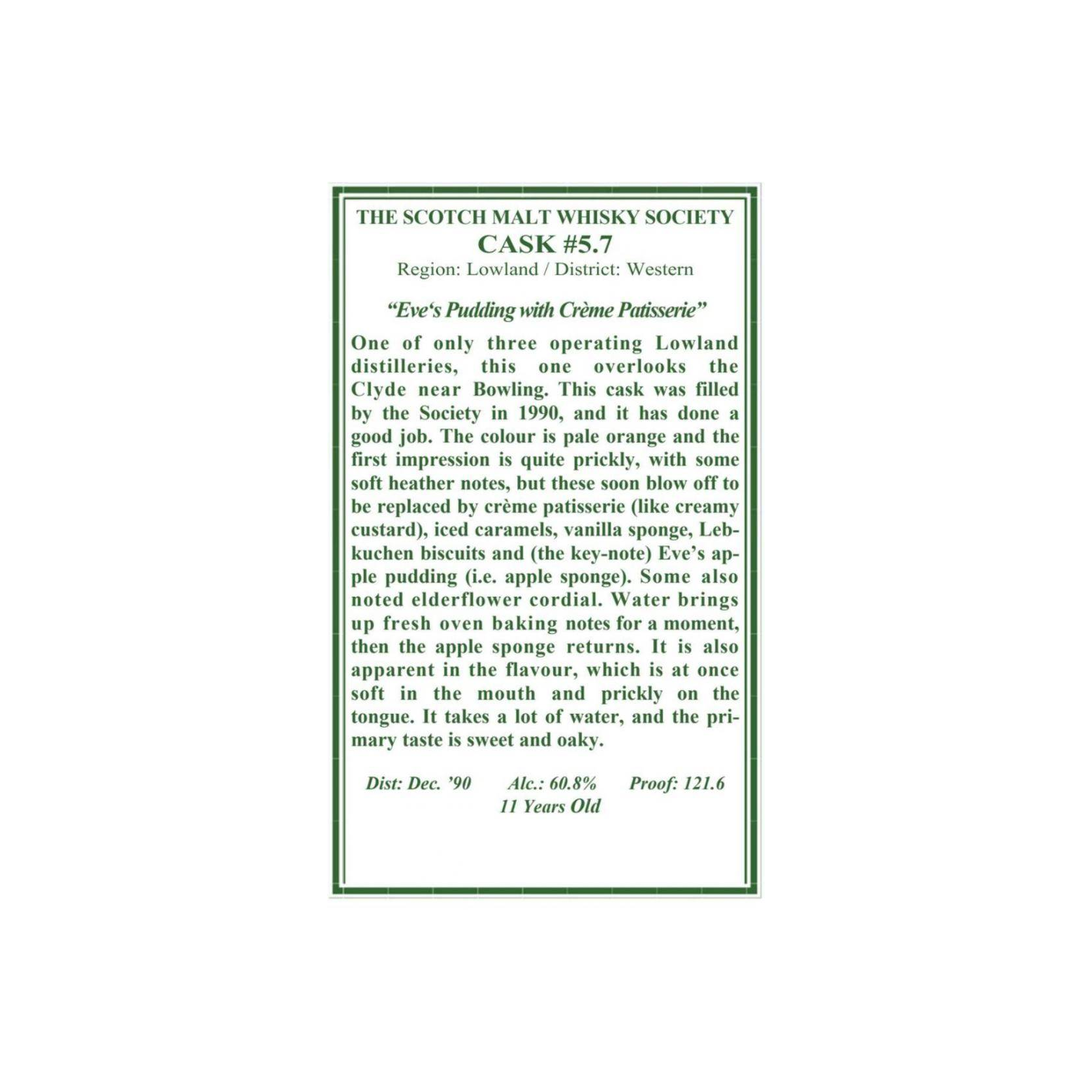 The Scotch Malt Whisky Society 1990 11 Years Single Malt Whisky