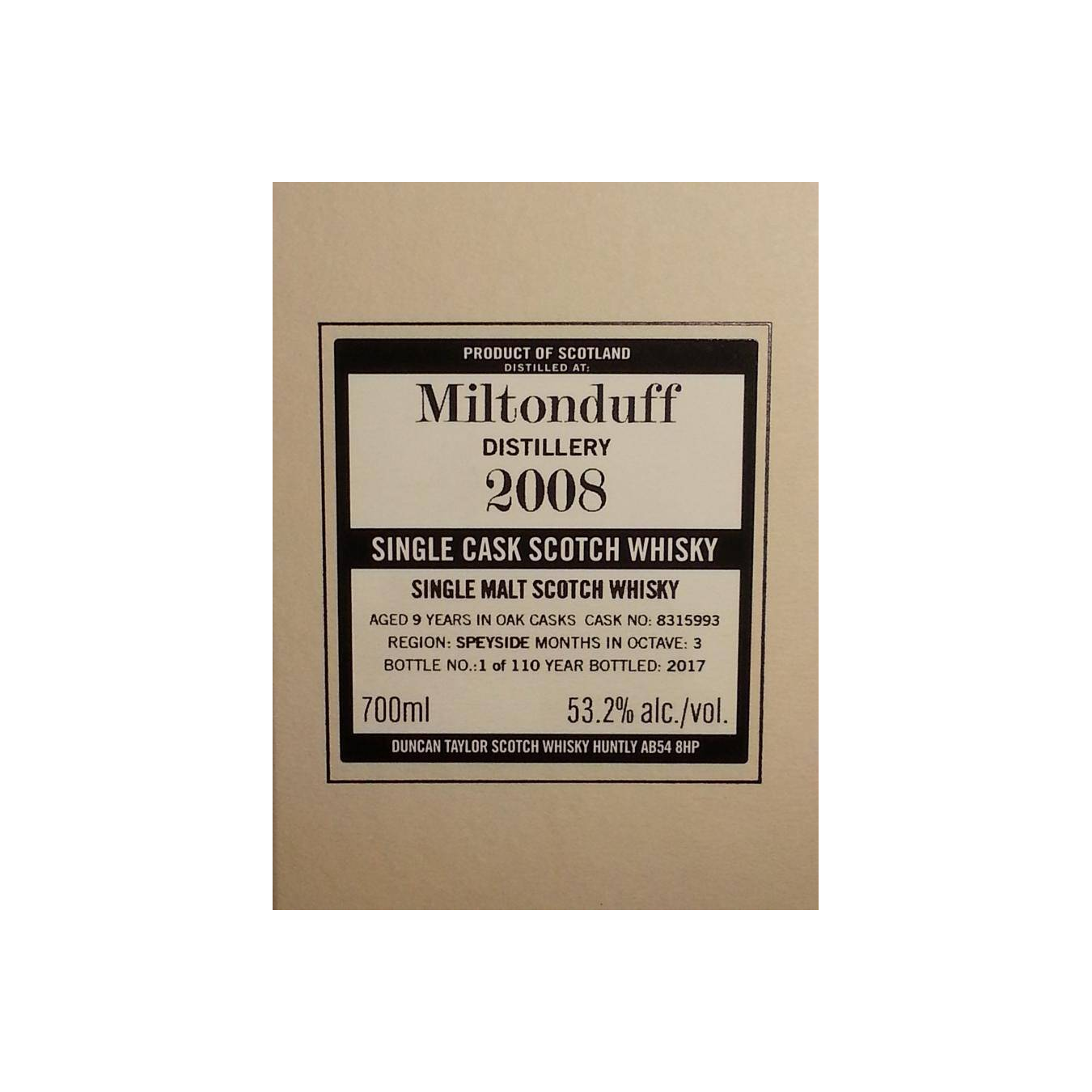 Miltonduff The Octave 2008 9 Years Single Malt Whisky 3