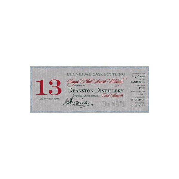 Deanston Individual Cask Bottling 1995 13 Years Single Malt Whisky
