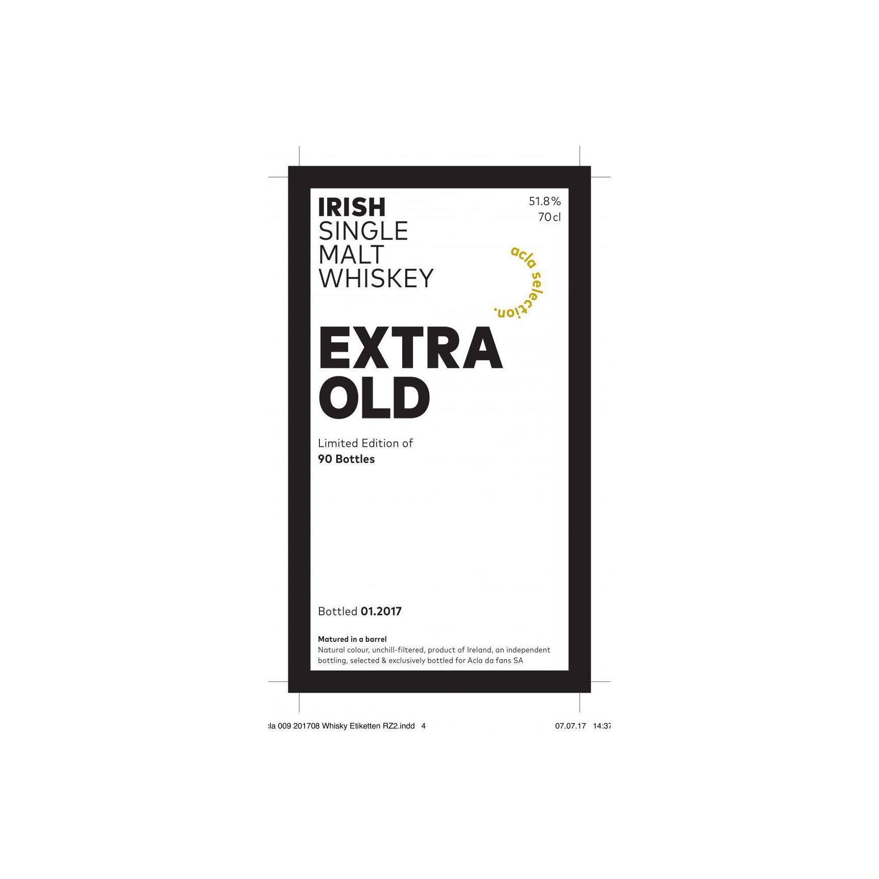 Irish Single Malt Whiskey Extra Old AdF 2
