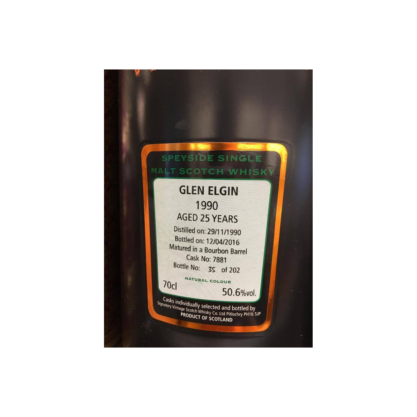 Glen Elgin Cask Strength Collection 1990 25 Years Single Malt Whisky 2