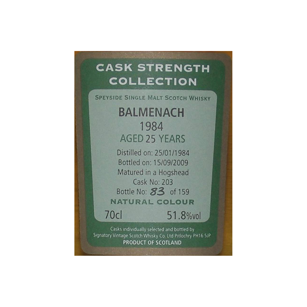 Balmenach Cask Strength Collection 1984 25 Years Single Malt Whisky 2