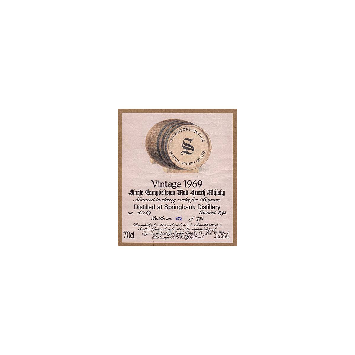 Springbank Vintage Collection - Dumpy 1969 26 Years Single Malt Whisky
