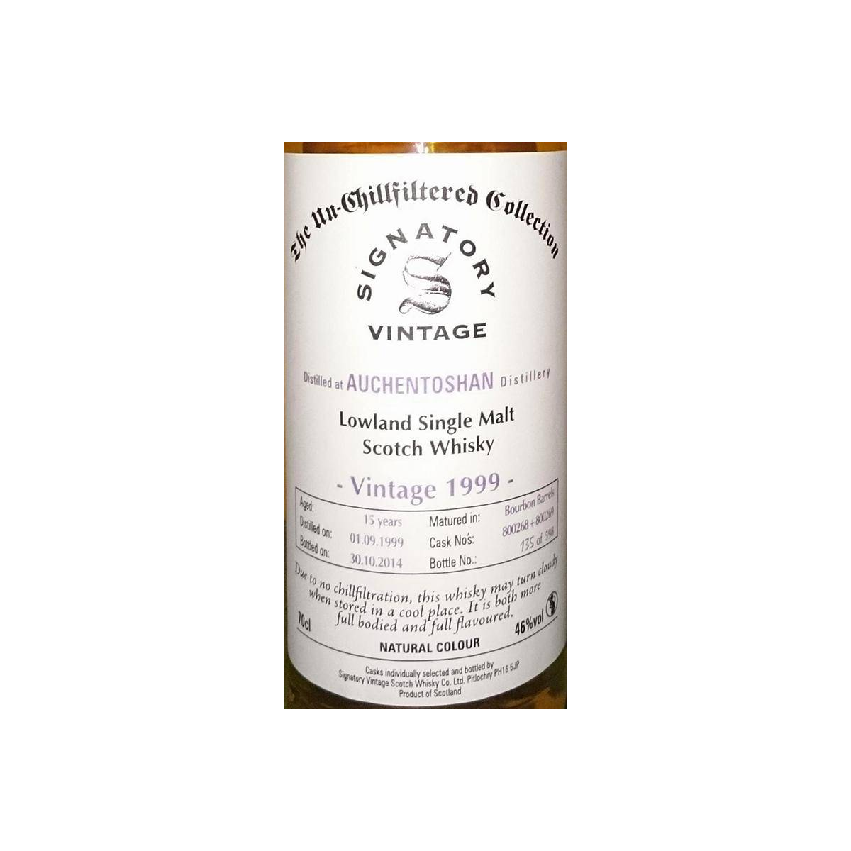 Auchentoshan The Un-Chillfiltered Collection 1999 15 Years Single Malt Whisky