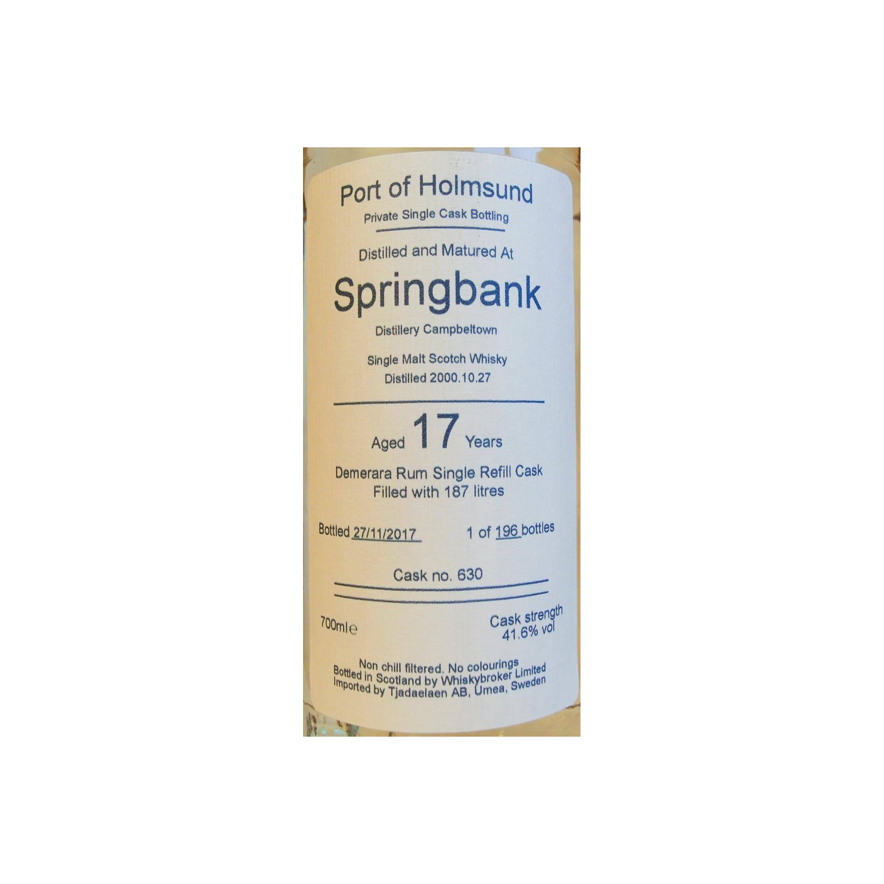 Springbank 2000 17 Years Single Malt Whisky 2